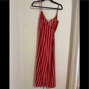 WAYF red striped wrap dress, size Medium